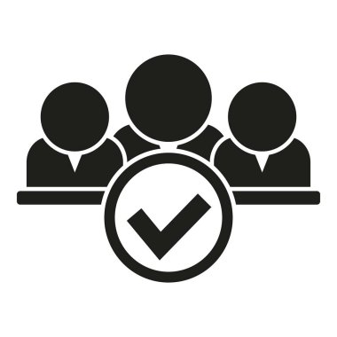 Onaylanmış takım simgesi basit vektör. İnsan işi. Personel şirketi.