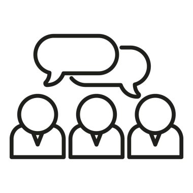 İnsanlar ikon ana hatları vektörüyle tanışıyor. İnsan işi. Personel ofisi.