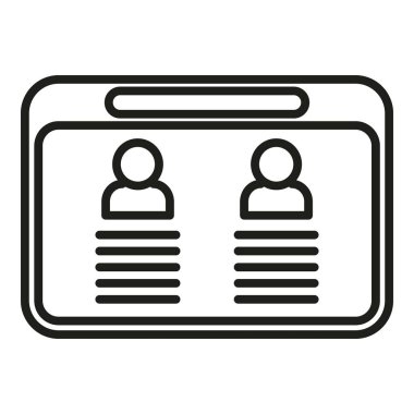 Web çevrimiçi toplantı simgesi ana hatları vektörü. İnsan işi. Halkın işi