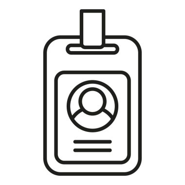 Kart simgesi ana hatları vektörü. Takım çalışanı. Ofis personeli