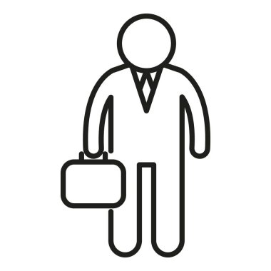 Takım yöneticisi ikon ana hatları vektörü. İnsan işi. Kişinin görevi