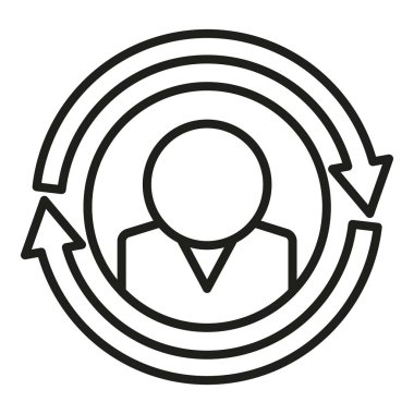 Kişinin simge dış hat vektörünü değiştir. İnsan işi. İş ekibi