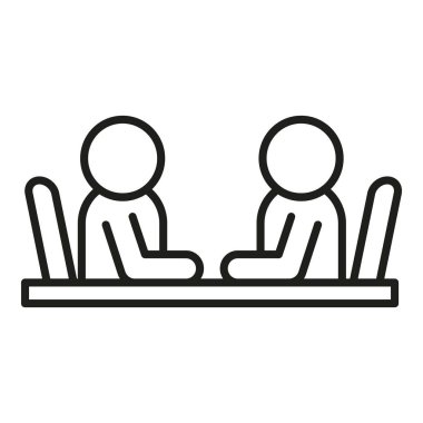 Kişi buluşması ikon ana hatları vektörü. İş ekibi. Personel şirketi.