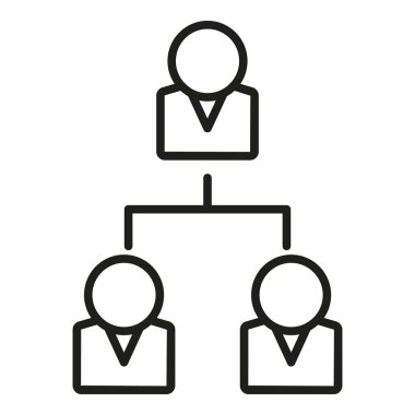 Menajer takım simgesi ana hatları vektörü. İş adamı. Kişinin görevi