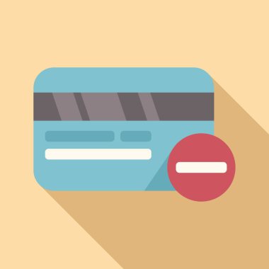 Kredi kartı ikonu düz vektörünü iptal et. Para bankası. Telefon hizmeti