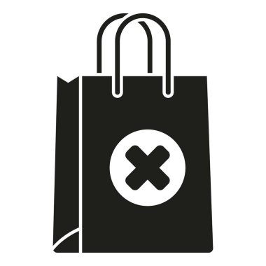 Alışveriş poşeti simgesi basit bir vektör değil. Ödeme hatası. Kredi kartı.