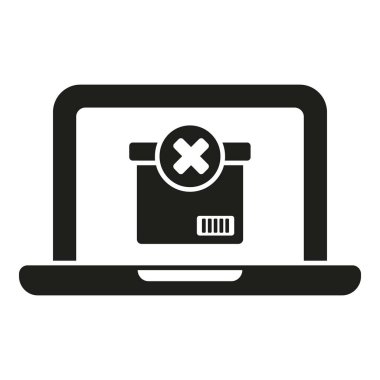 Paket simgesini basit vektörü reddet. Teslimat ürünü. Servis dükkanı