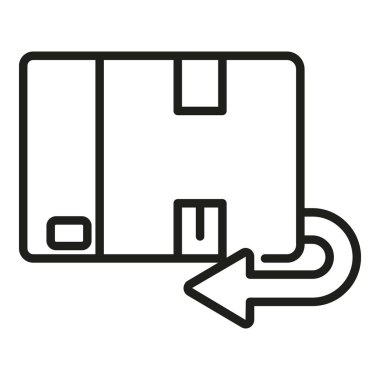 Paket dönüş simgesi ana hat vektörü. Kutu değişimi. Servis teslimi