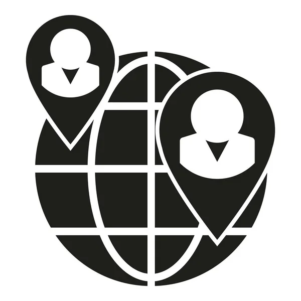 Ícone Pesquisa Global Vetor Simples Negócios Humanos Carreira Profissional — Vetor de Stock