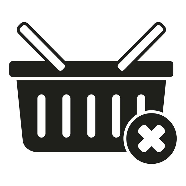 Rejected Shop Basket Icon Simple Vector Cancel Error Debit Money — Stock Vector