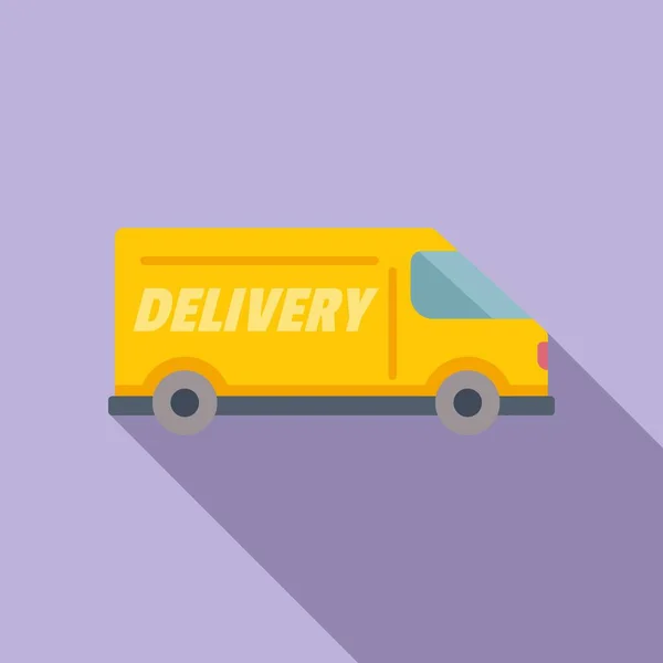 Delivery Parcel Van Icon Flat Vector Return Box Service Shop — Stock Vector