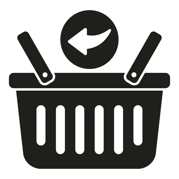 Return Shop Basket Icon Simple Vector Parcel Product Service Shipment — Stock Vector