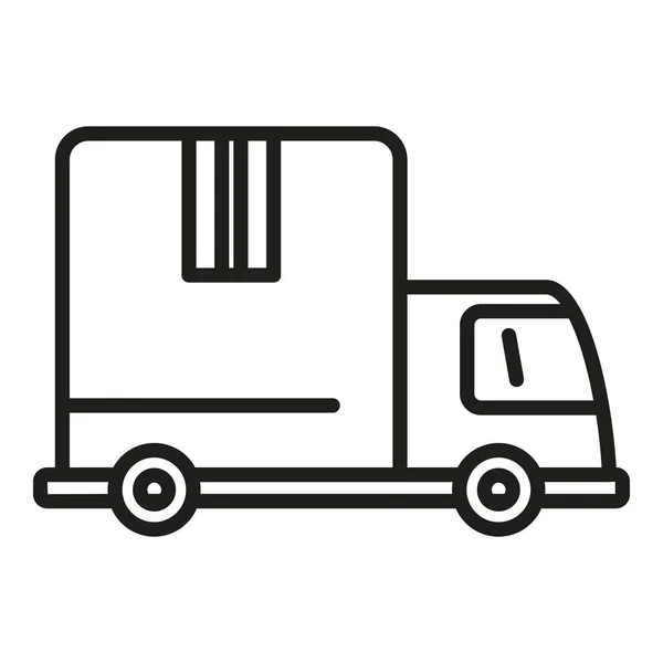 Camion Retour Boîte Icône Contour Vecteur Produit Marchandises Boutique Services — Image vectorielle