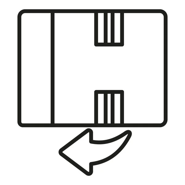 Boîte Retour Icône Contour Vecteur Argent Pour Fret Échange Colis — Image vectorielle
