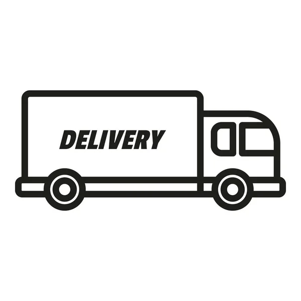 快速卡车运送图标勾勒出向量 盒子返回 服务商店 — 图库矢量图片