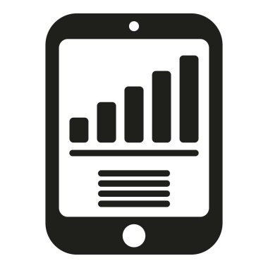 Tablet yatırım simgesi basit vektörü. Finans başarısı. Sonuç planı