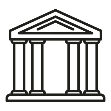 Yatırım bankası ikon ana hatları vektörü. Sonuç parası. Fon çalışması