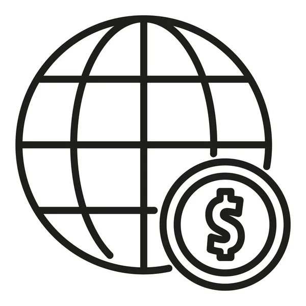 Global Invertir Icono Contorno Vector Dinero Financiero Plan Resultados — Archivo Imágenes Vectoriales