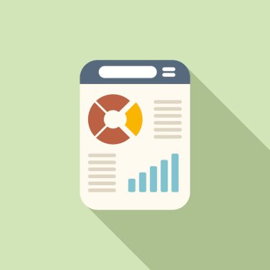 Web grafik simgesi düz vektör. İş raporu. Veri grafiği