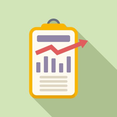 Veri simgesi düz vektörünü rapor et. İş grafiği. Para listesi