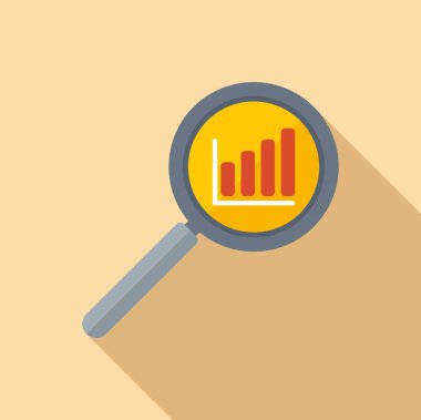 Simge düz vektörünü ara. İş belgesi. Grafik finansmanı