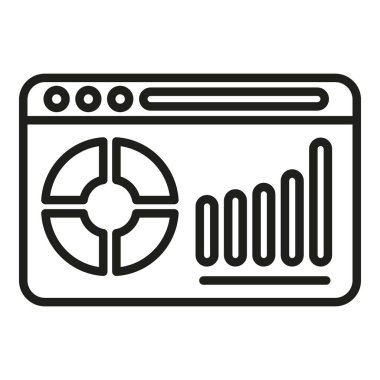 Web grafik simgesi ana hatlı vektör. Finans dosyası. Belge bilgisayarı