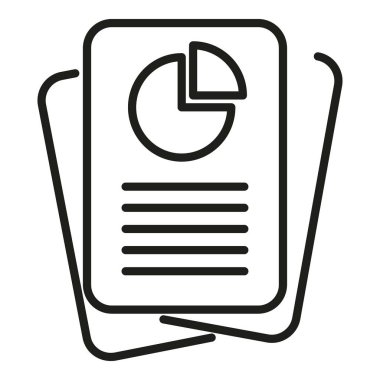 Kağıt veri simgesi ana hatlı vektör. İş belgesi. Çizelge bilgisi