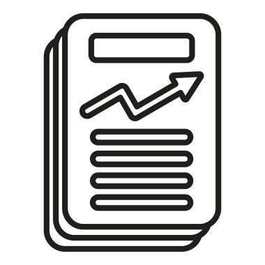 Grafik kağıt simgesi ana hatlı vektör. İş raporu. Çizelge verisi