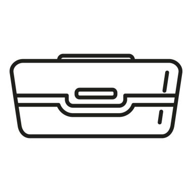 Çocuk taşıyıcı ikonu ana hatları vektörü. Yemek vakti. Atıştırmalık