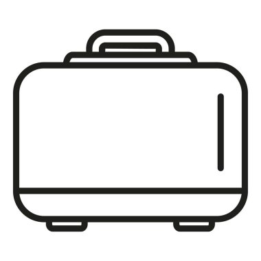 Büyük yemek kutusu ikonu ana hatları vektörü. Atıştırmalık. Çocuk maması.