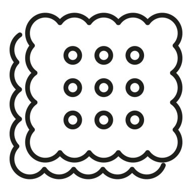 Abur cubur ikonu ana hatları vektörü. Okul yemeği. Akşam yemeği.