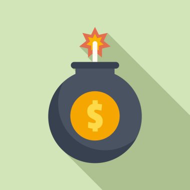 Para bombası ikonu düz vektör. İş politikası. Mali risk