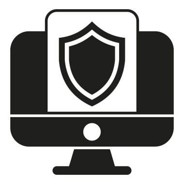 Güvenli online finans simgesi basit vektör. Politika riski. Para güvenliği