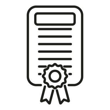 Güvenlik sertifikası ana hatları vektörü. İş politikası. Mali hasar