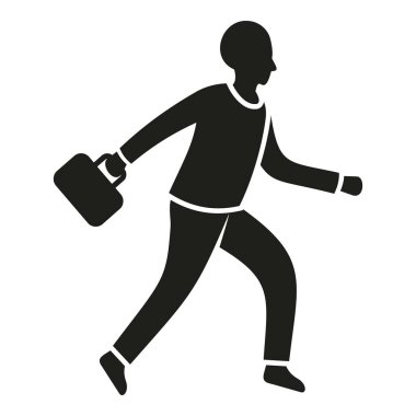 Adam acele iş simgesi basit vektör. Ofis işleri. Stres zamanı