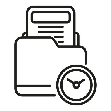 Dizin dosya simgesi ana hatları vektörü. Acele et. Saat zamanı.