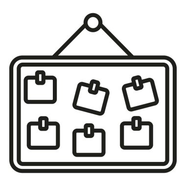 Acil görev panosu simgesi ana hatları vektörü. Ofis işleri. Bilgisayar zamanı