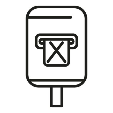 Harf acele iş simgesi ana hatları vektörü. İş için. Bilgisayar işi