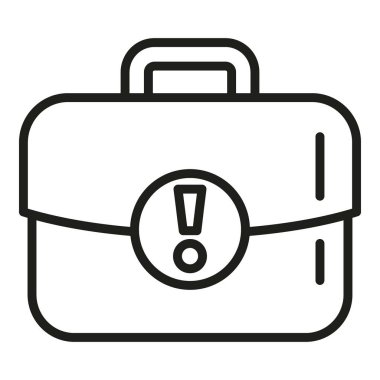 Acil görev çantası ikon ana hatları vektörü. Ofis işleri. Saat teslimatı