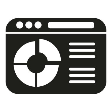 Web finans araştırma simgesi basit bir vektör. Dijital iş. İnternette çalış