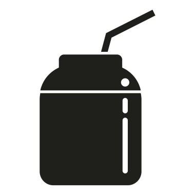 Milkshake simgesi basit vektör. Yemek proteini. Vitamin besin