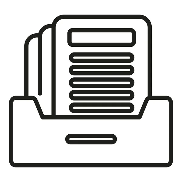 Signaler Vecteur Contour Icône Dossier Documentation Des Données Page Ordinateur — Image vectorielle