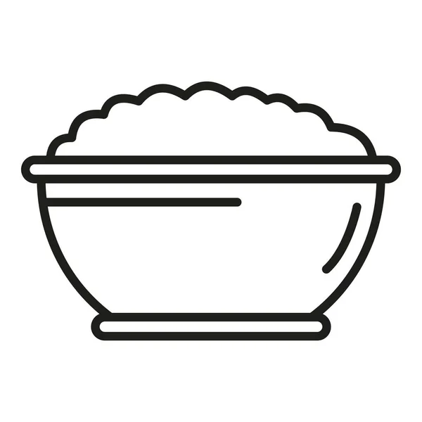 Food Bowl Icon Outline Vector Meal Snack Kid Nutrition — Stock Vector