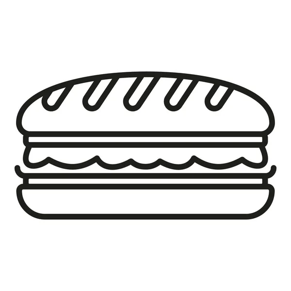 Burger Snack Icono Contorno Vector Fruta Sana Comer Niños — Vector de stock