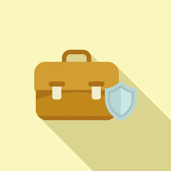 Gesicherte Tasche Symbol Flachen Vektor Geschäftspolitik Reiseveranstalter — Stockvektor