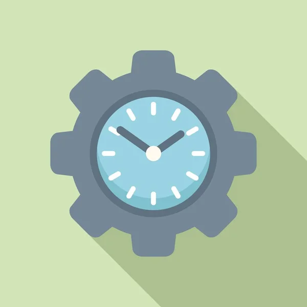 Ícone Relógio Engrenagem Vetor Plano Tempo Entrega Trabalhos Escritório —  Vetores de Stock