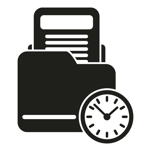 Folder Bestand Pictogram Eenvoudige Vector Haast Werk Kloktijd — Stockvector