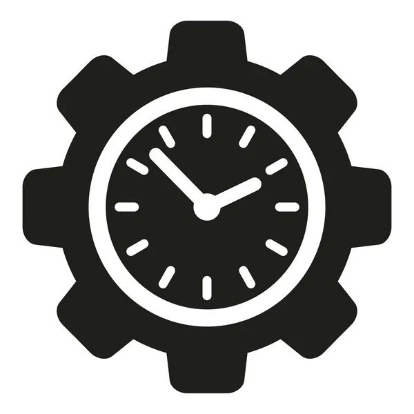 Ícone Relógio Engrenagem Vetor Simples Tempo Entrega Trabalhos Escritório — Vetor de Stock