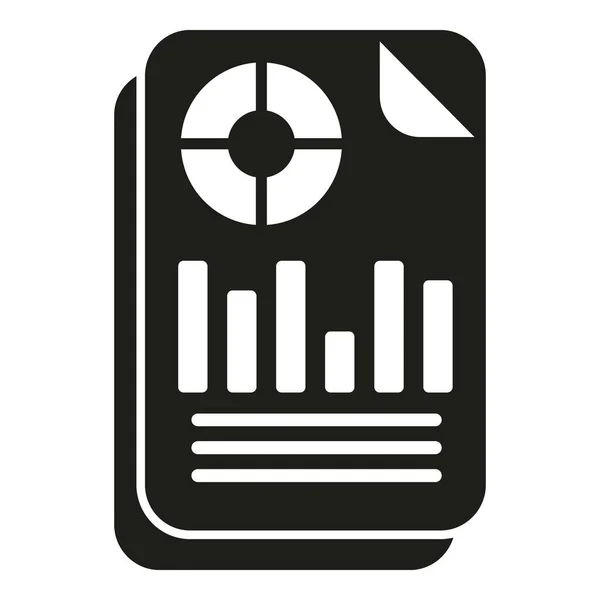 Business Report Icon Simple Vector Digital Data Finance Seo — Stock Vector