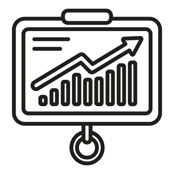 Banner Gráfico Datos Icono Contorno Vector Negocios Digitales Informe Del — Vector de stock